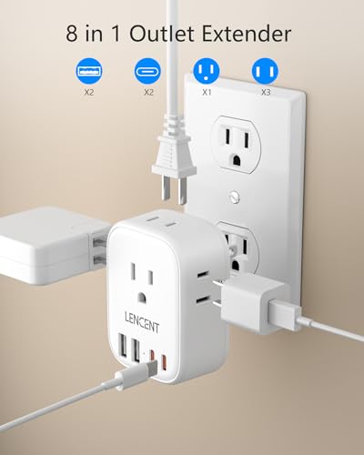 Multi-Plug Outlet Extender with USB Charger for Home and Travel