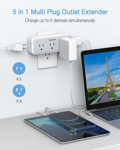 TESSAN Surge Protector Multi-Plug Outlet Extender with 5 Outlets
